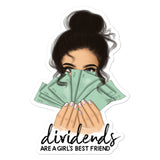 Dividends Are A Girl's Best Friend Business Entrepreneur Bubble-Free Sticker - CRE PYT