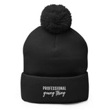 PYT Professional Young Thing Embroidered Pom-Pom Beanie - CRE PYT