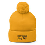 PYT Professional Young Thing Embroidered Pom-Pom Beanie - CRE PYT