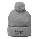 PYT Professional Young Thing Embroidered Pom-Pom Beanie - CRE PYT