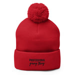 PYT Professional Young Thing Embroidered Pom-Pom Beanie - CRE PYT