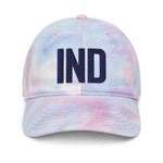 IND Airport Code Hat Pastel Tie Dye Embroidered Hat Dad Hat Indianapolis Indiana Travel Gift Large Letters Baseball Cap Airbnb Host Gift - CRE PYT