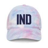 IND Airport Code Hat Pastel Tie Dye Embroidered Hat Dad Hat Indianapolis Indiana Travel Gift Large Letters Baseball Cap Airbnb Host Gift - CRE PYT