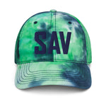 SAV Airport Code Hat Pastel Tie Dye Savannah Georgia Hilton Head Island South Carolina Embroidered Hat Dad Hat Travel Gift Baseball Cap - CRE PYT