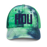 HOU Airport Code Hat Pastel Tie Dye Embroidered Hat Dad Hat Houston Texas Travel Gift Large Letters Baseball Cap Airbnb Host Gift - CRE PYT