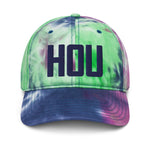 HOU Airport Code Hat Pastel Tie Dye Embroidered Hat Dad Hat Houston Texas Travel Gift Large Letters Baseball Cap Airbnb Host Gift - CRE PYT