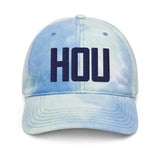 HOU Airport Code Hat Pastel Tie Dye Embroidered Hat Dad Hat Houston Texas Travel Gift Large Letters Baseball Cap Airbnb Host Gift - CRE PYT